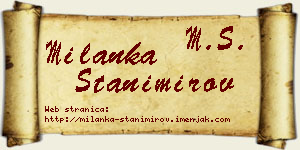 Milanka Stanimirov vizit kartica